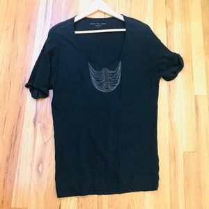 Black chain detail shirt